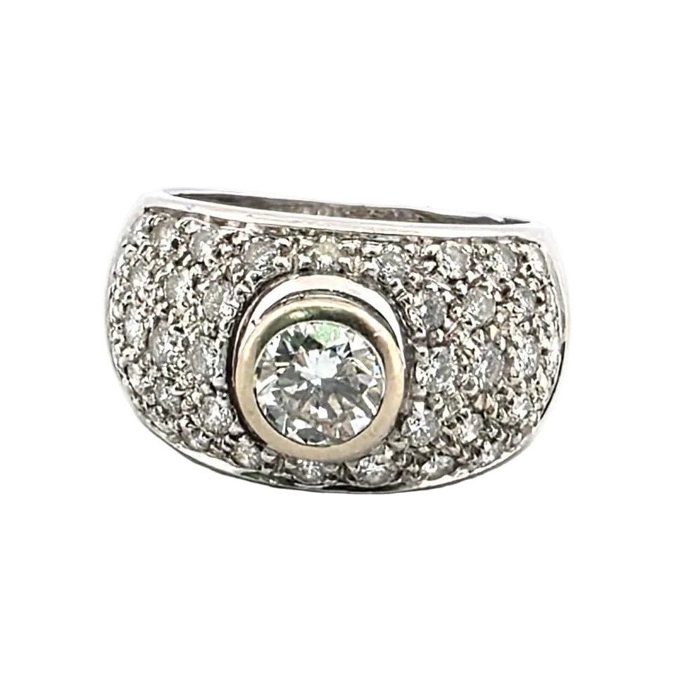 Bague Pavée en or blanc et diamants - Castafiore