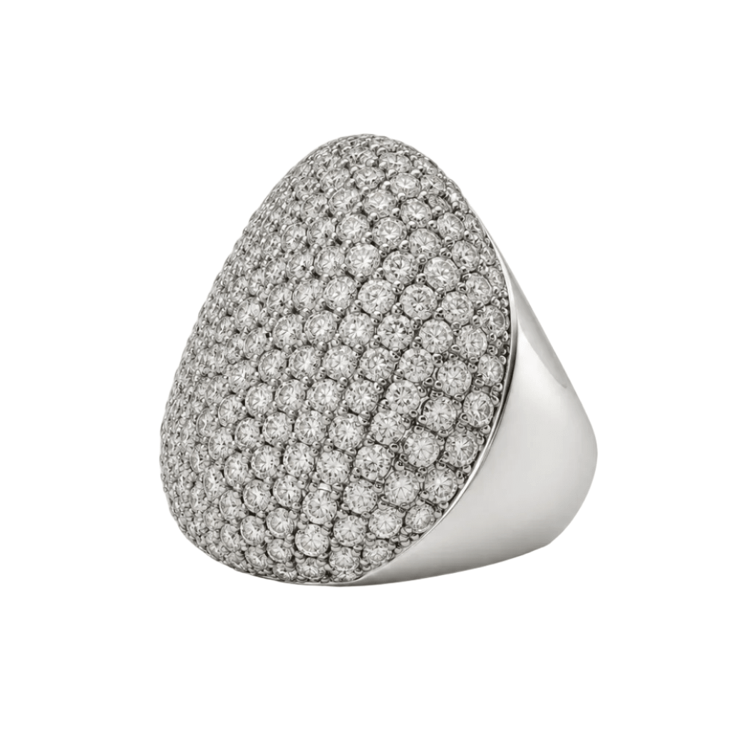 Bague Pavée en or blanc et diamants - Castafiore