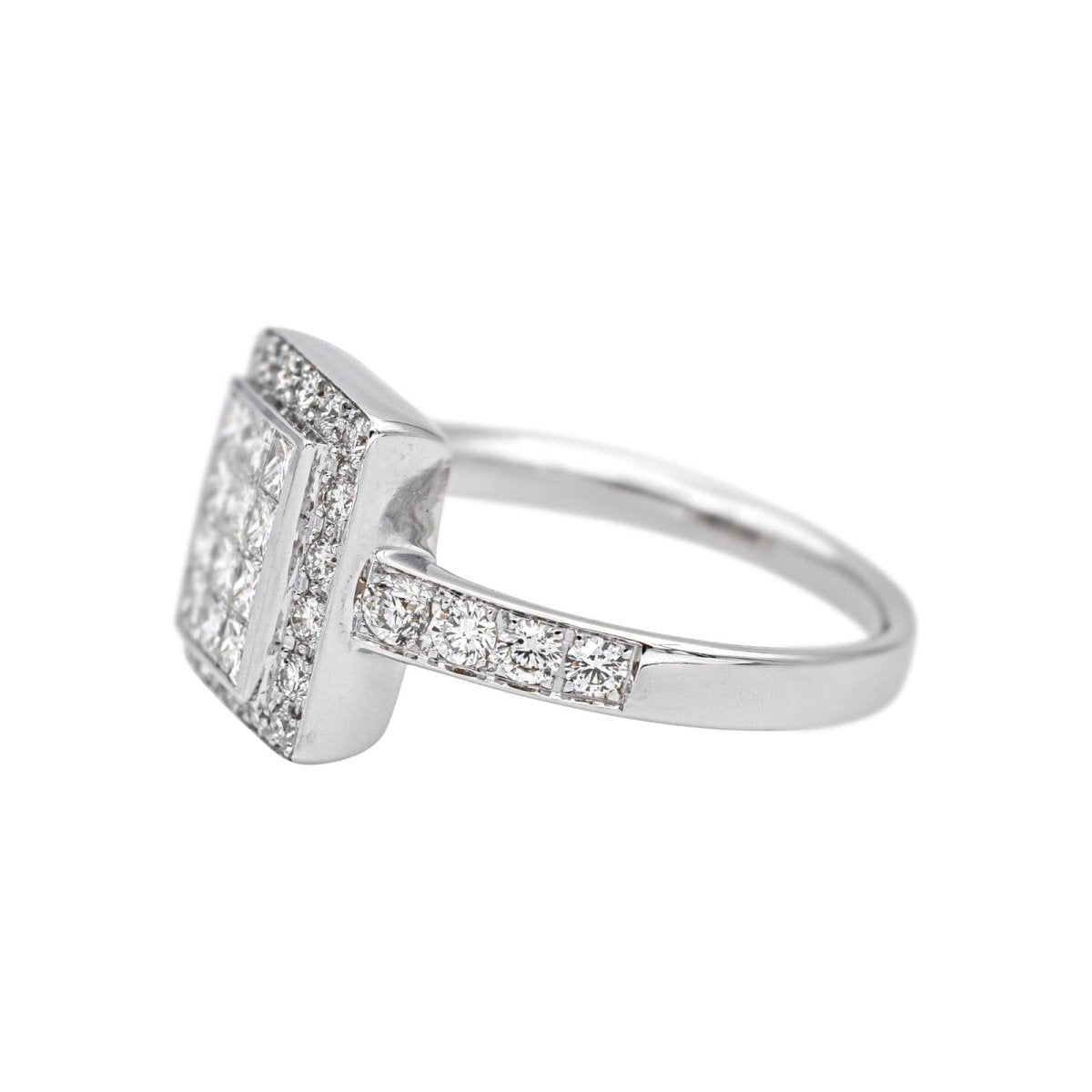 Bague Pavée en or blanc et diamants - Castafiore