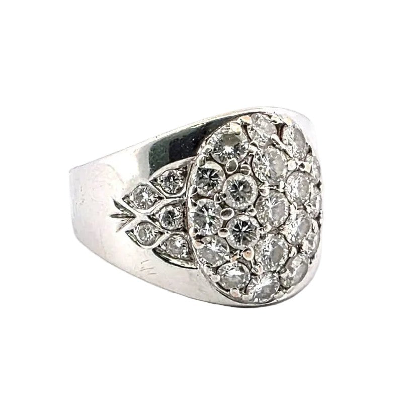 Bague Pavée en or blanc et diamants - Castafiore
