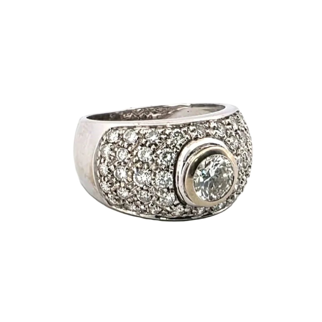 Bague Pavée en or blanc et diamants - Castafiore