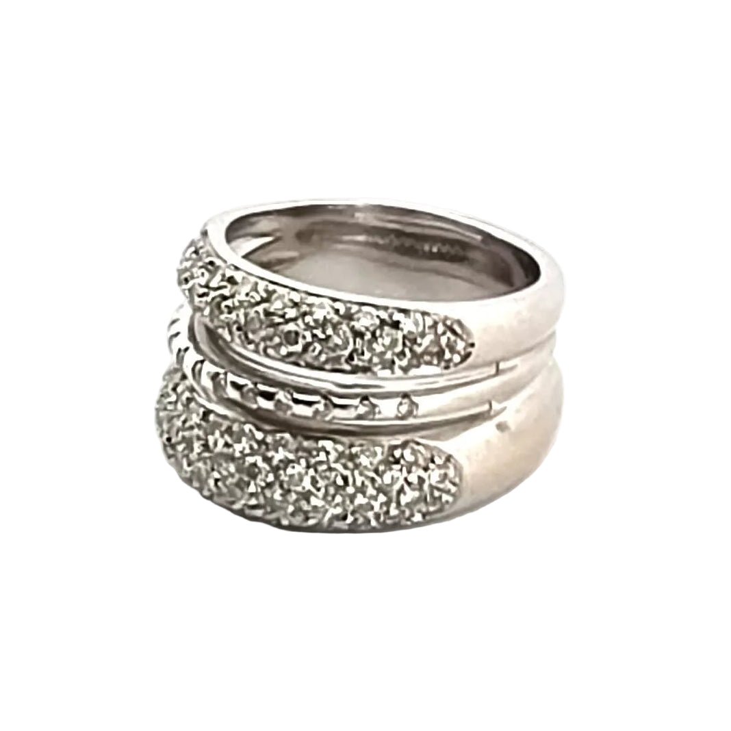 Bague Pavée en or blanc et diamants - Castafiore