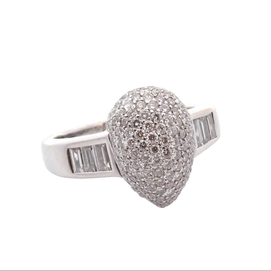 Bague Pavée en or blanc et diamants - Castafiore