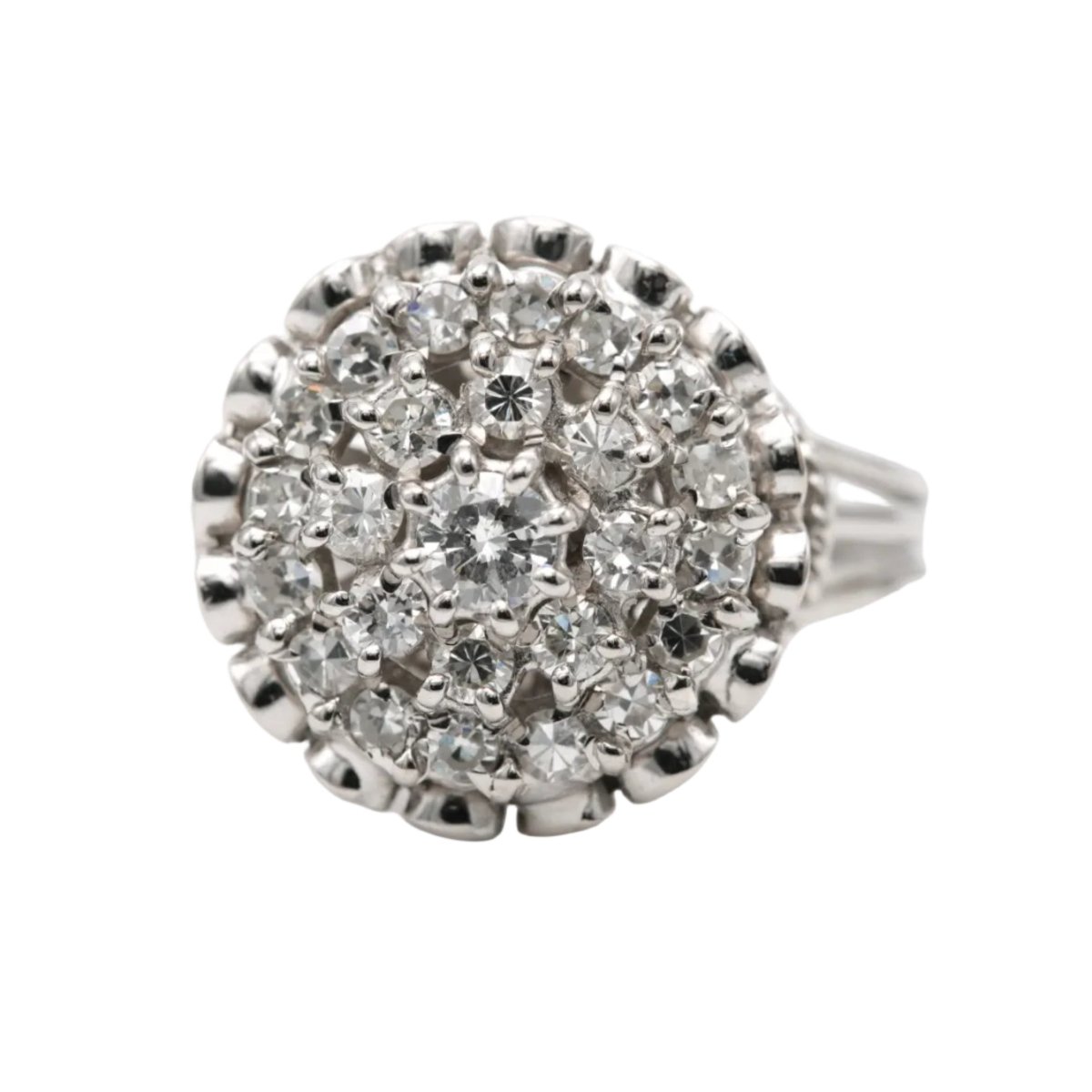 Bague Pavée en or blanc et diamants - Castafiore