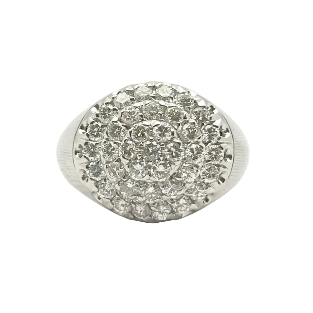 Bague Pavée en or blanc et diamants - Castafiore