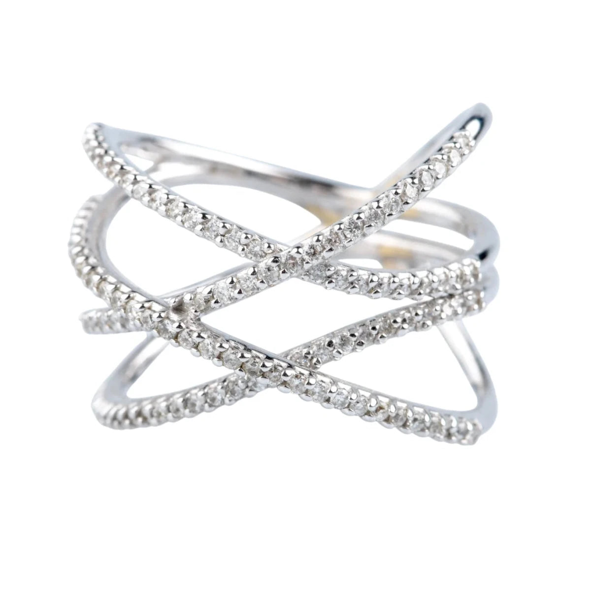 Bague Pavée en or blanc et diamants - Castafiore