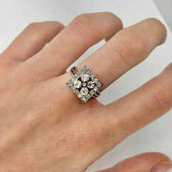 Bague Pavée en or blanc et diamants - Castafiore