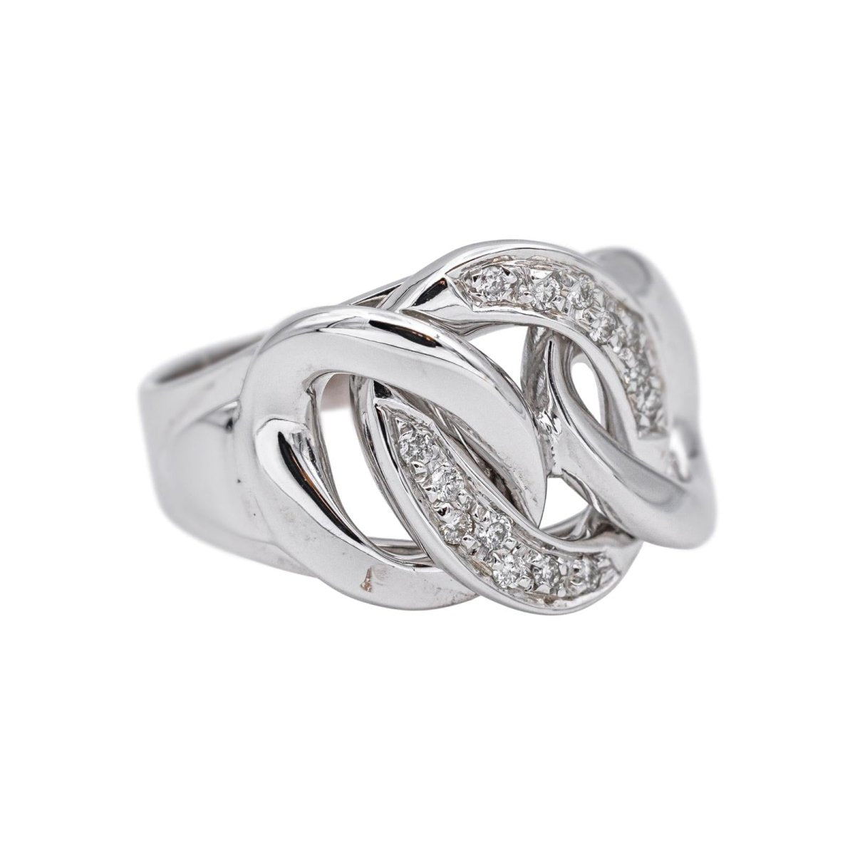 Bague Pavée en or blanc et diamants - Castafiore