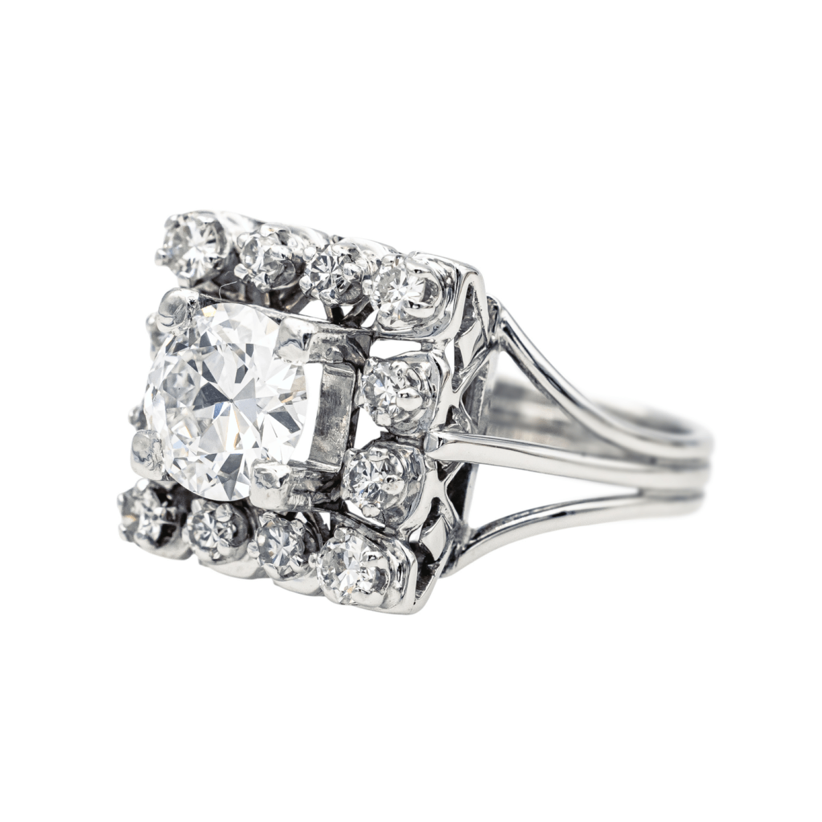 Bague Pavée en or blanc et diamants - Castafiore