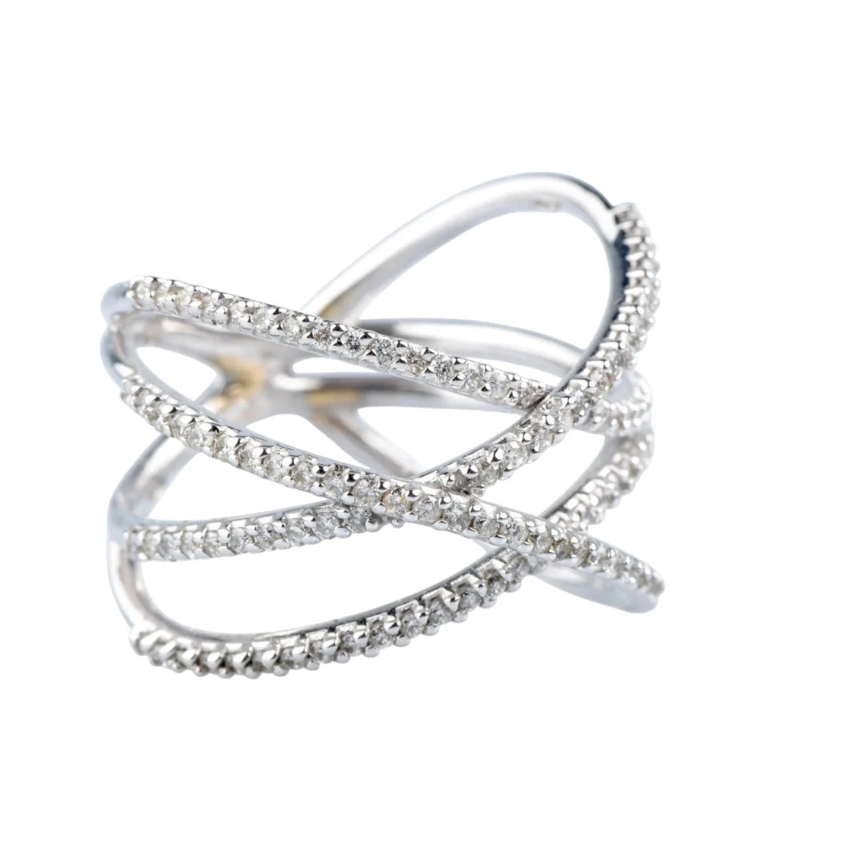 Bague Pavée en or blanc et diamants - Castafiore
