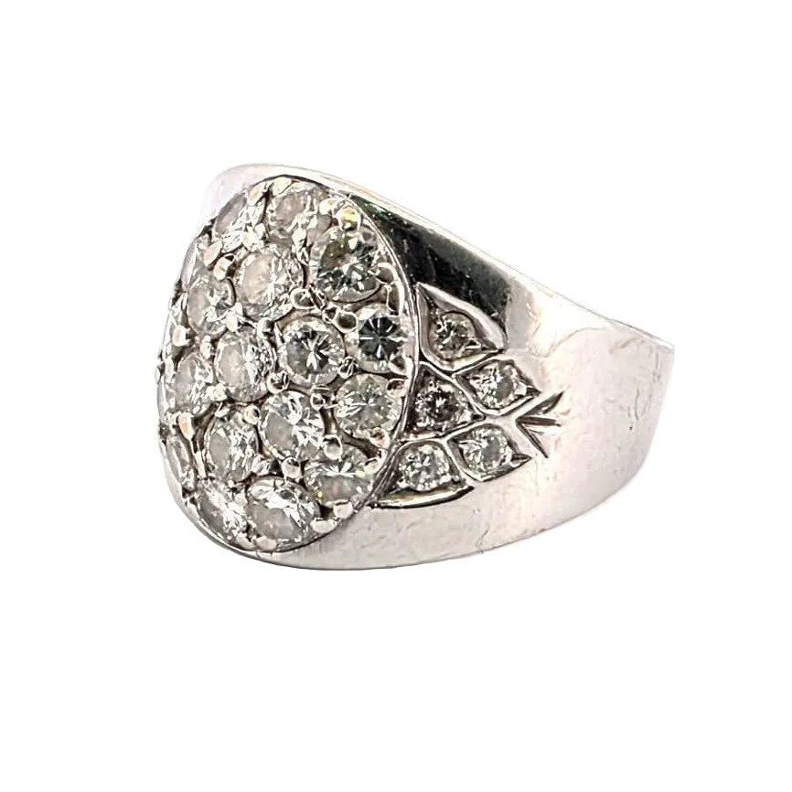 Bague Pavée en or blanc et diamants - Castafiore