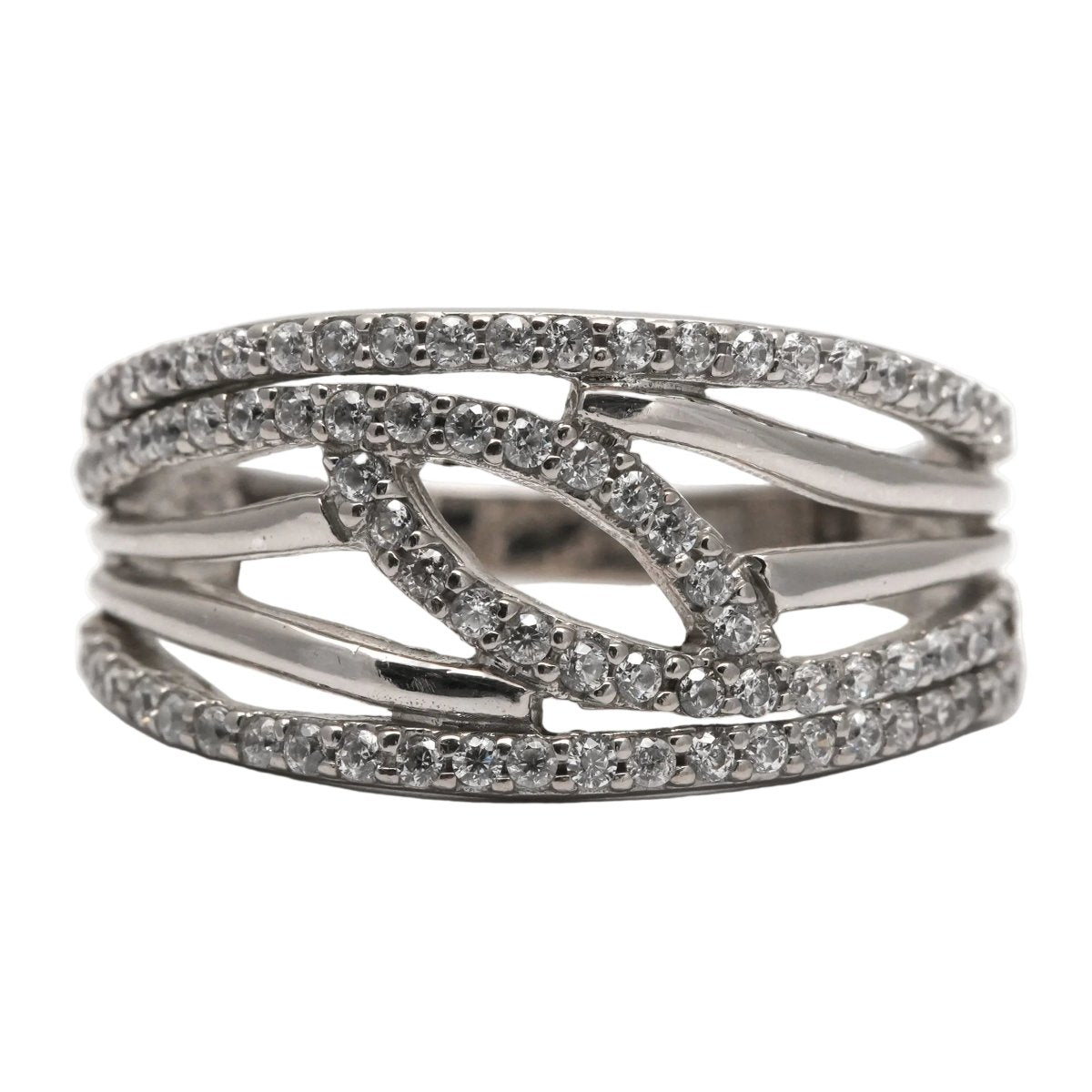Bague Pavée en or blanc et diamants - Castafiore