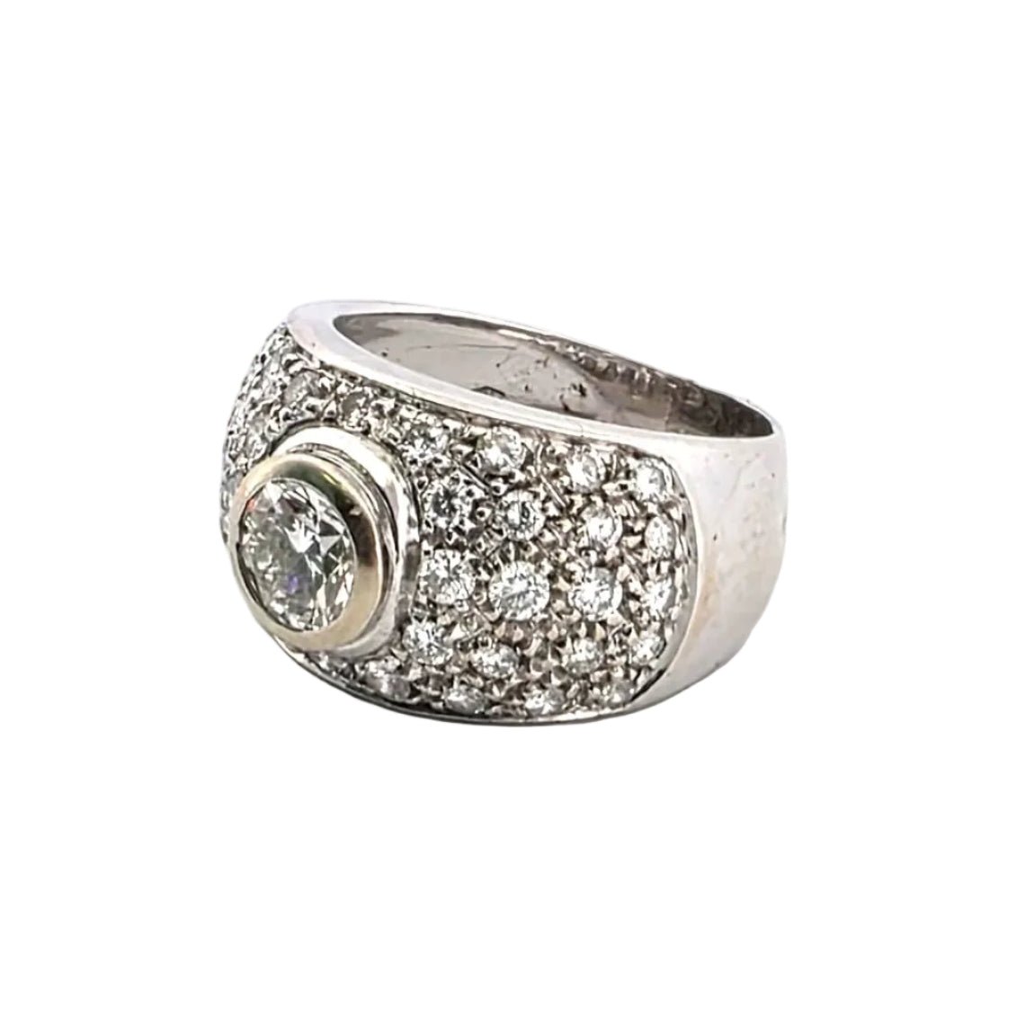 Bague Pavée en or blanc et diamants - Castafiore