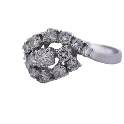 Bague Pavée en or blanc et diamants - Castafiore