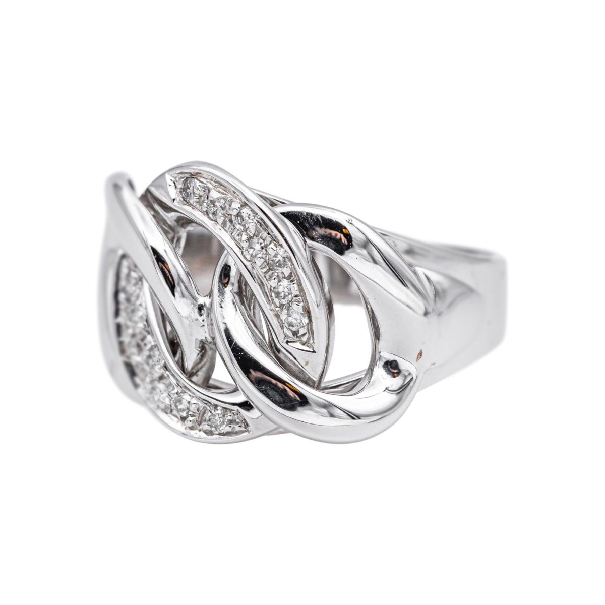 Bague Pavée en or blanc et diamants - Castafiore