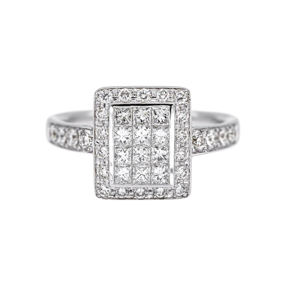 Bague Pavée en or blanc et diamants - Castafiore