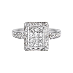 Bague Pavée en or blanc et diamants - Castafiore