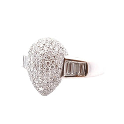 Bague Pavée en or blanc et diamants - Castafiore