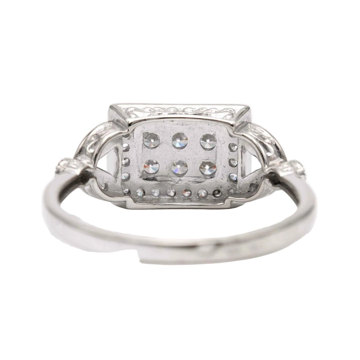 Bague Pavée en or blanc et zirconiums - Castafiore