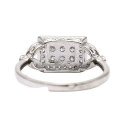Bague Pavée en or blanc et zirconiums - Castafiore