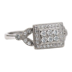 Bague Pavée en or blanc et zirconiums - Castafiore