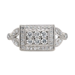 Bague Pavée en or blanc et zirconiums - Castafiore