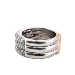 Bague Pavée en or blanc, or jaune et diamants - Castafiore