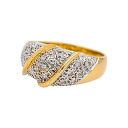 Bague Pavée en or blanc, or jaune et diamants - Castafiore