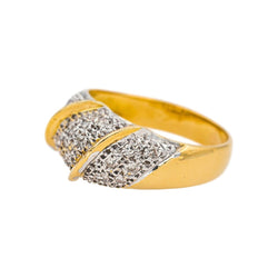 Bague Pavée en or blanc, or jaune et diamants - Castafiore
