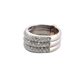 Bague Pavée en or blanc, or jaune et diamants - Castafiore