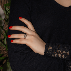 Bague Pavée en or blanc, or jaune et diamants - Castafiore