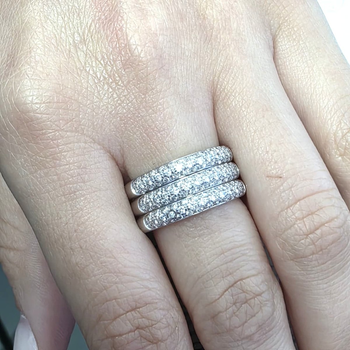 Bague Pavée en or blanc, or jaune et diamants - Castafiore