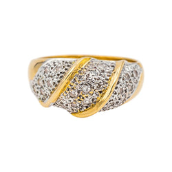 Bague Pavée en or blanc, or jaune et diamants - Castafiore