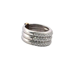 Bague Pavée en or blanc, or jaune et diamants - Castafiore