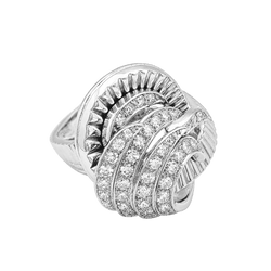 Bague Pavée en or blanc, platine et diamants - Castafiore