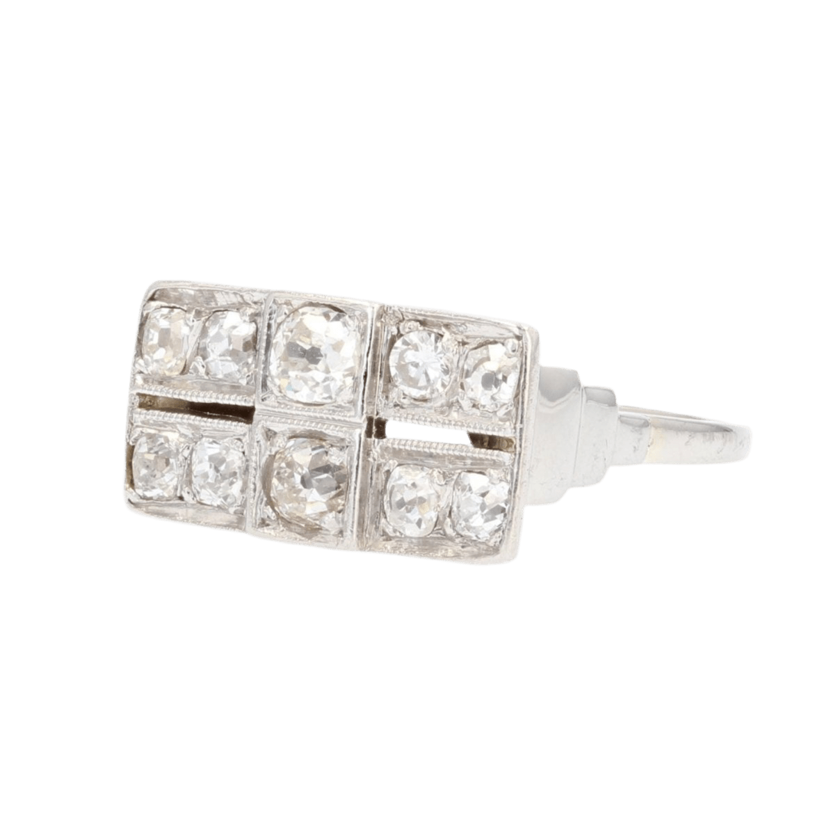 Bague Pavée en or blanc, platine et diamants - Castafiore