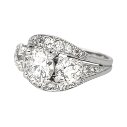 Bague Pavée en or blanc, platine et diamants - Castafiore