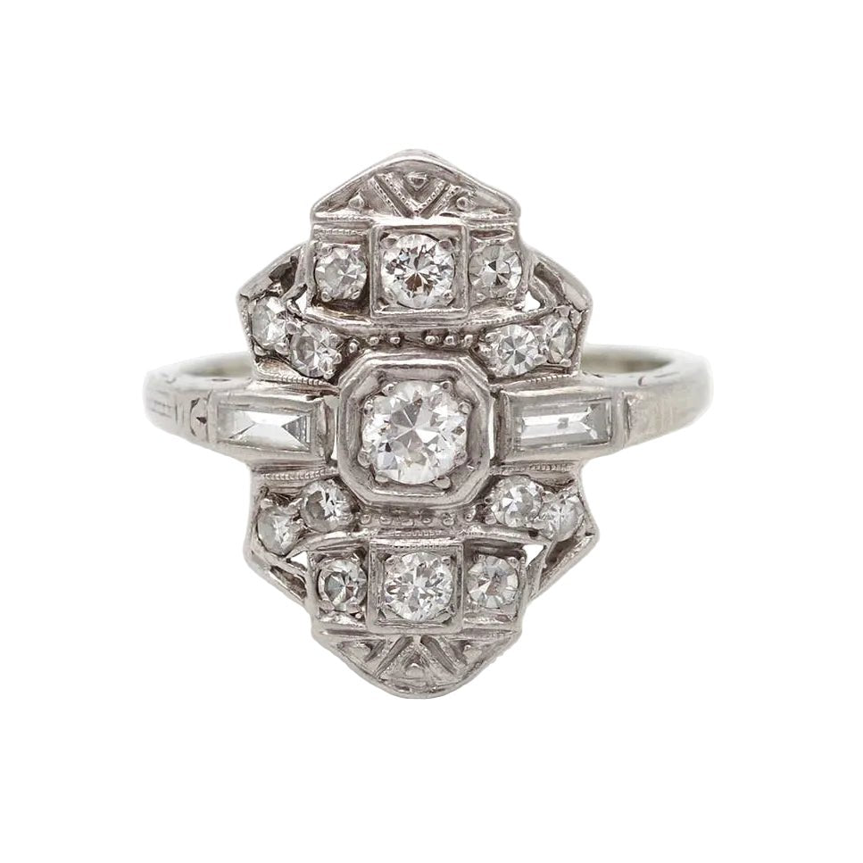 Bague Pavée en or blanc, platine et diamants - Castafiore