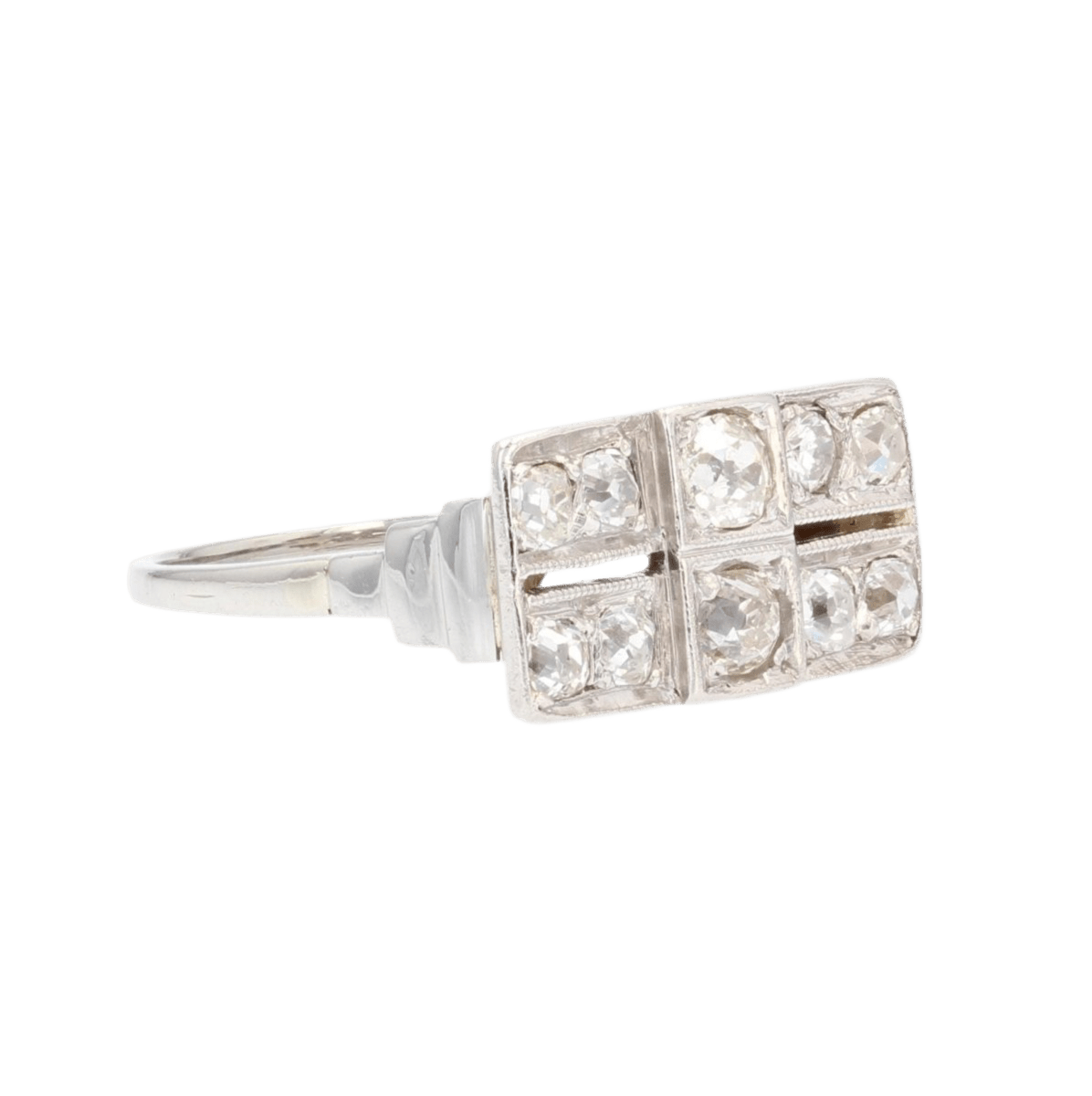 Bague Pavée en or blanc, platine et diamants - Castafiore