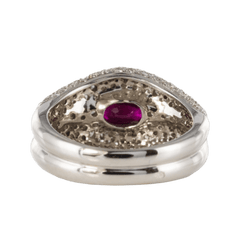 Bague Pavée en or blanc, rubis et diamants - Castafiore