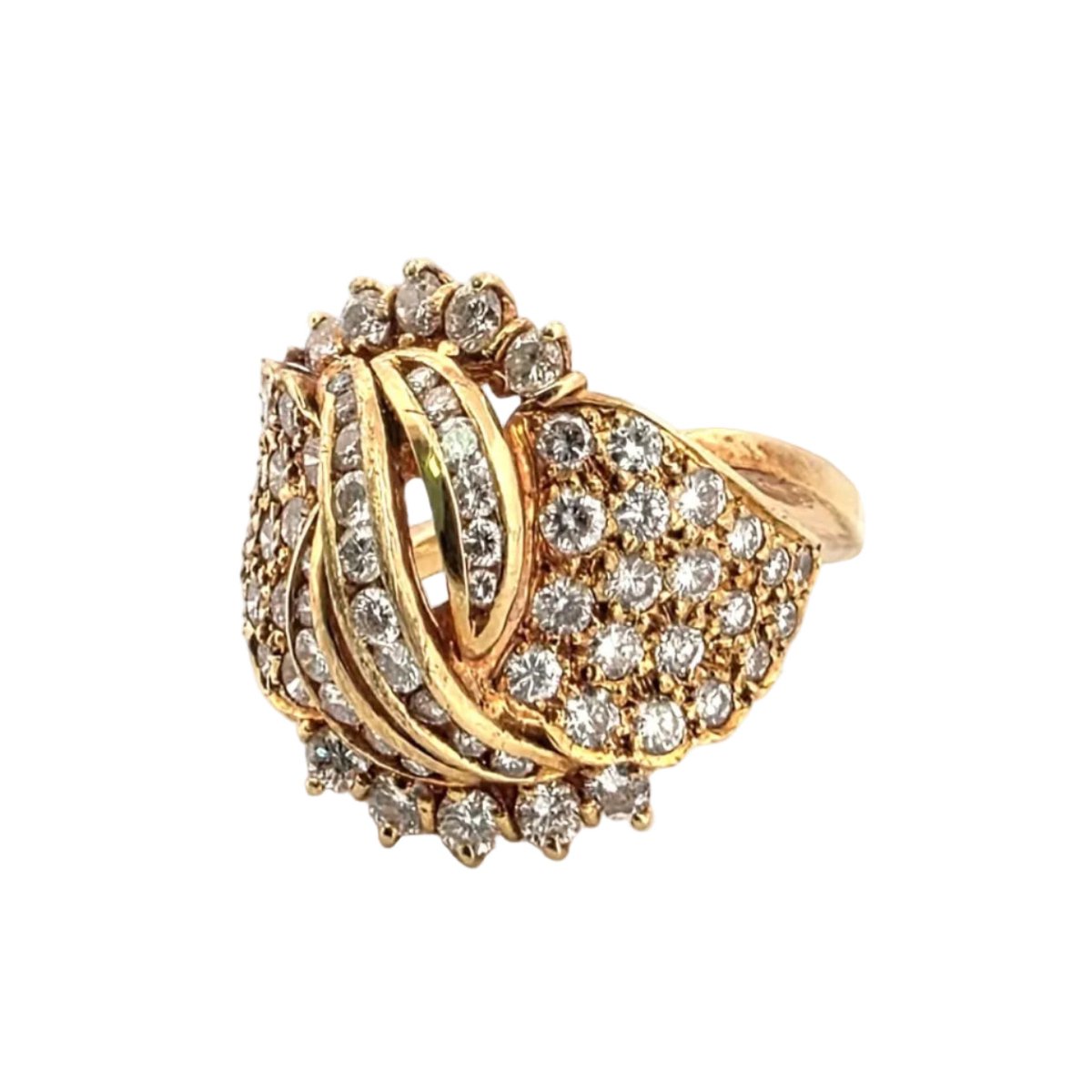 Bague Pavée en or jaune et diamants - Castafiore
