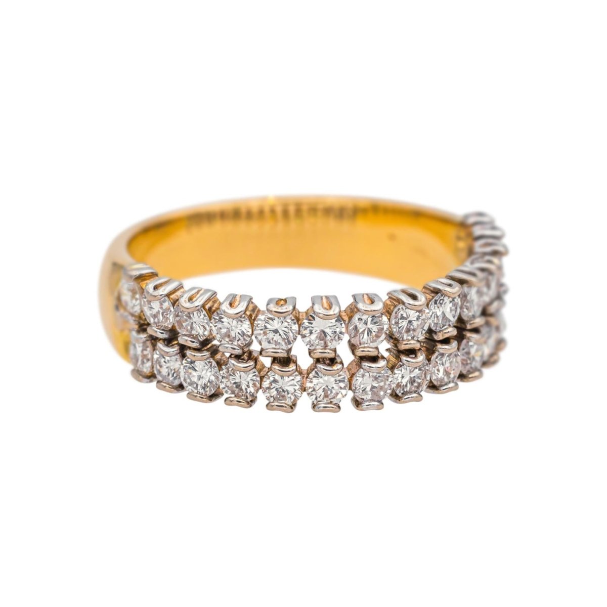 Bague Pavée en or jaune, or blanc et diamants - Castafiore