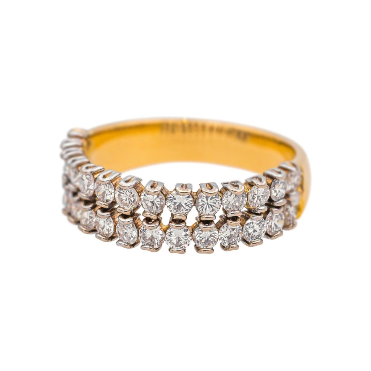 Bague Pavée en or jaune, or blanc et diamants - Castafiore