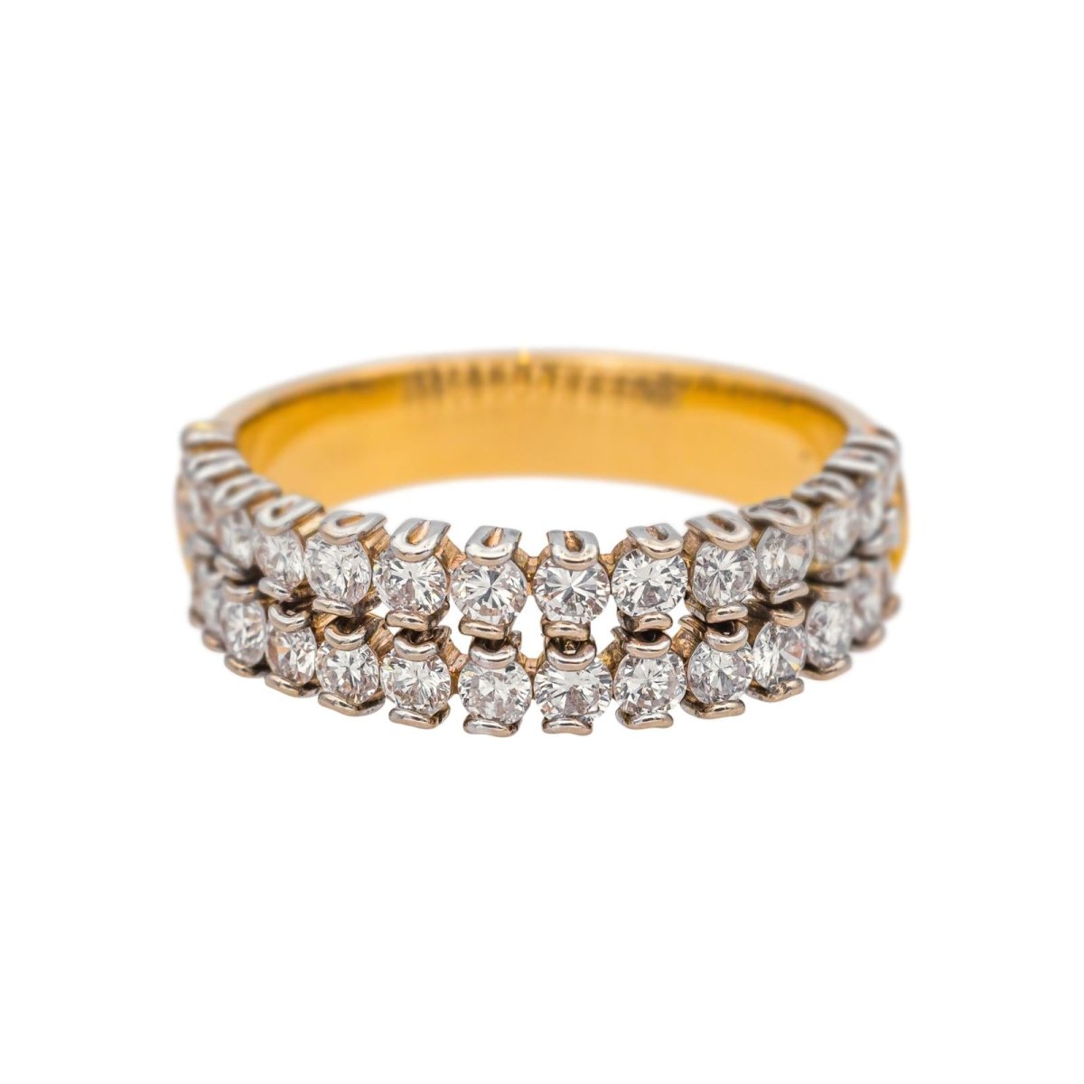 Bague Pavée en or jaune, or blanc et diamants - Castafiore