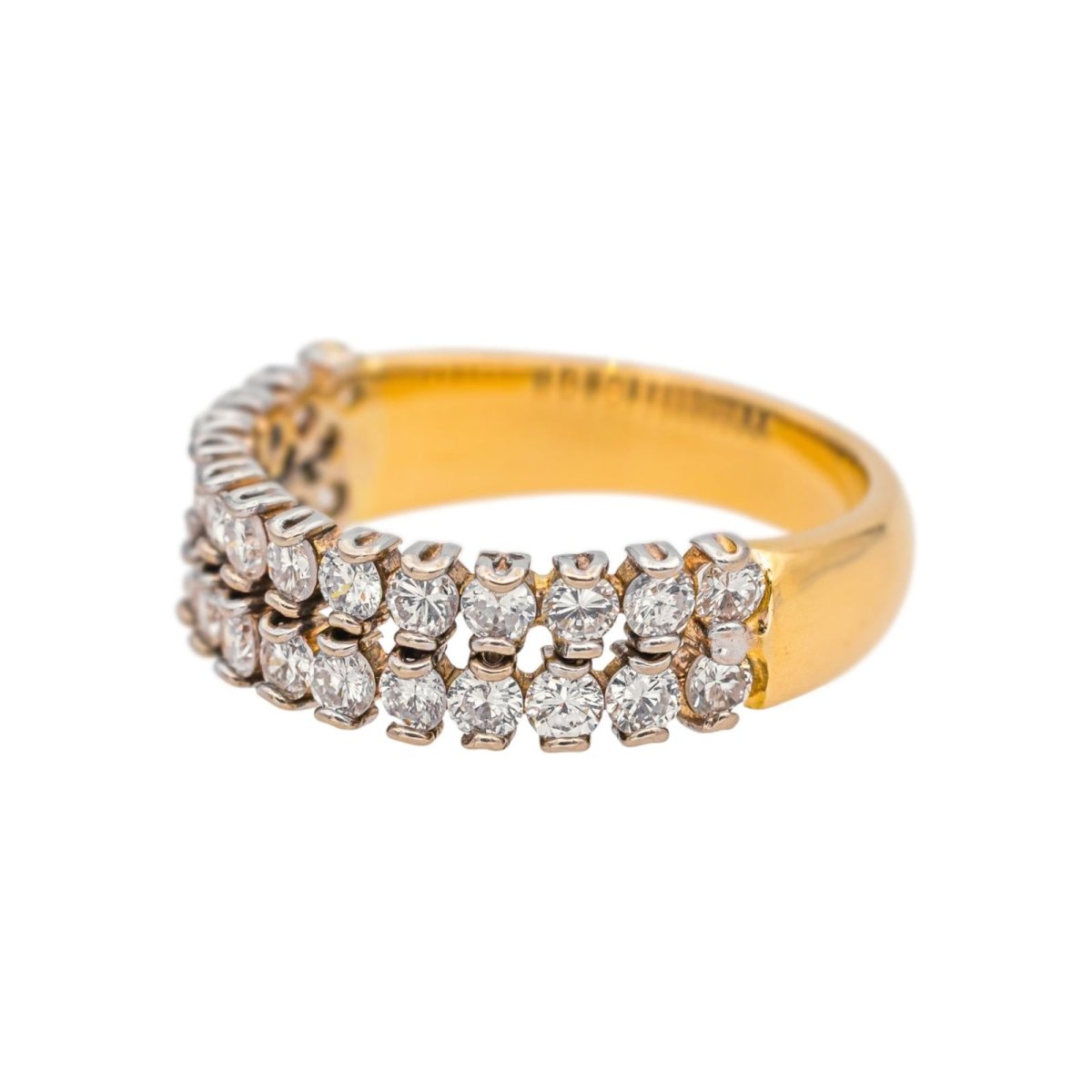 Bague Pavée en or jaune, or blanc et diamants - Castafiore