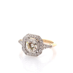 Bague Pavée en or jaune, platine et diamants - Castafiore