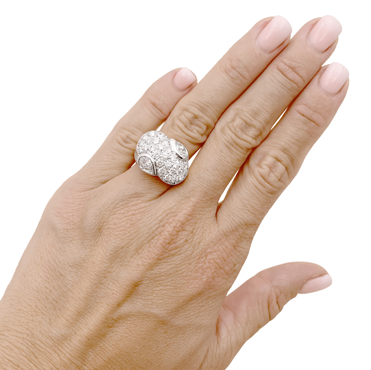 Bague Pavée en or jaune, platine et diamants - Castafiore