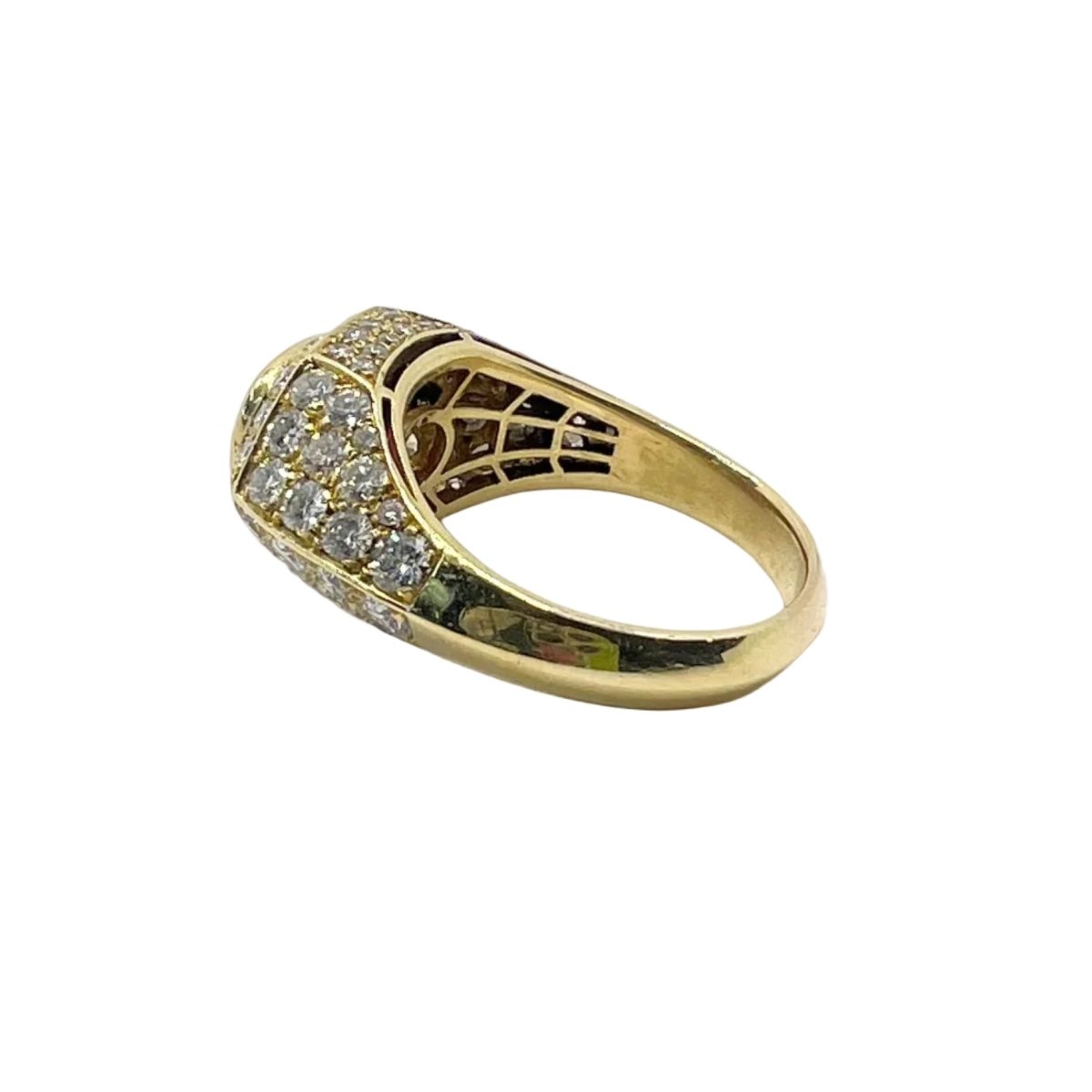 Bague Pavée en or jaune, rubis et diamants - Castafiore