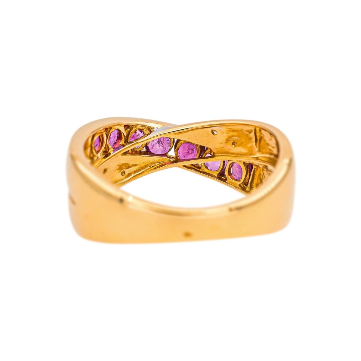 Bague Pavée en or jaune, rubis et diamants - Castafiore