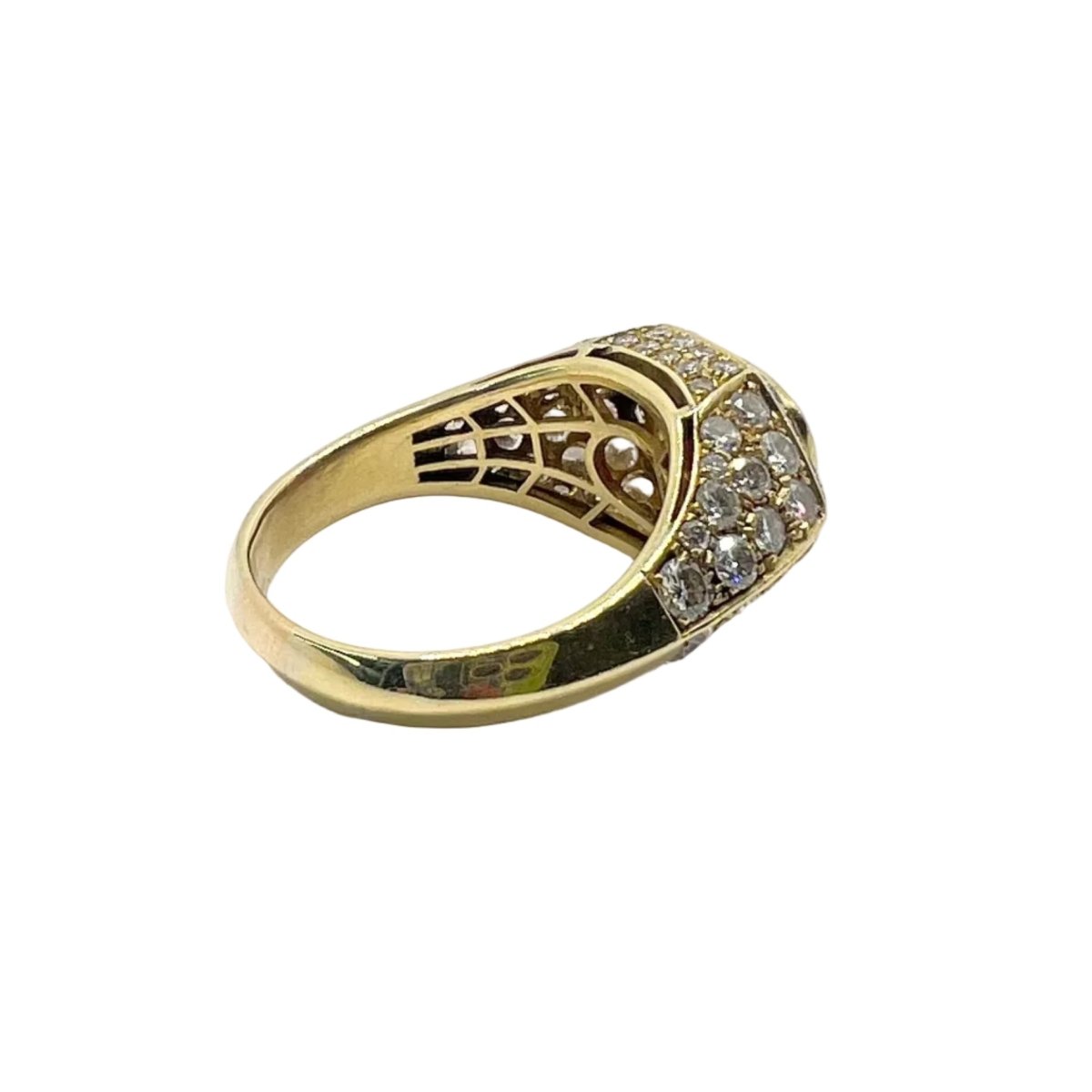 Bague Pavée en or jaune, rubis et diamants - Castafiore